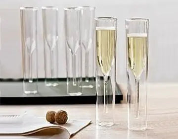 Double-Walled Glass Champagne Cups