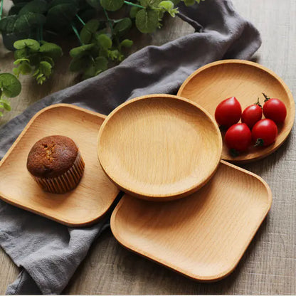 Japanese Wooden Plate for Desserts and Baking Items