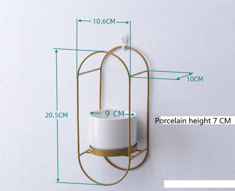 Ceramic Succulent Planter Set with Iron Stand