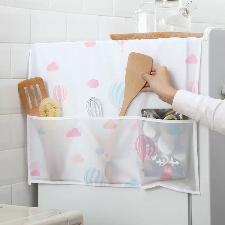 Waterproof PEVA Printed Refrigerator Cover with Pockets
